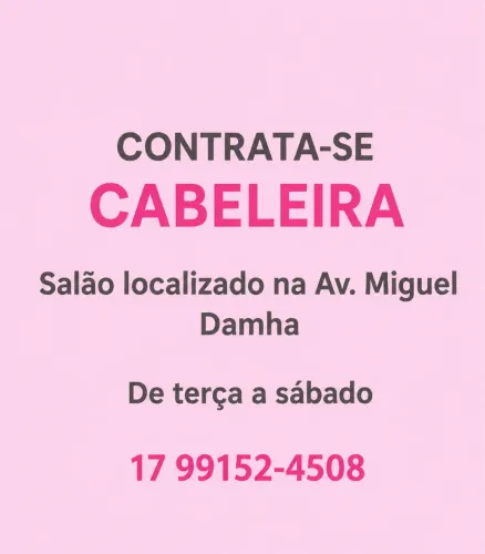   Contrata-se Cabeleireira 