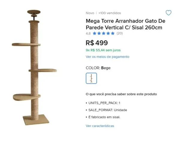 Mega torre arranhador Gatos  - Semi Novo