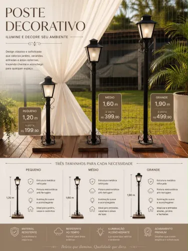 Luminária para jardim