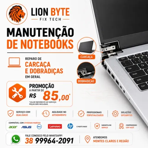 Notebook com Carcaça e Dobradiças Quebradas? Nós Resolvemos!