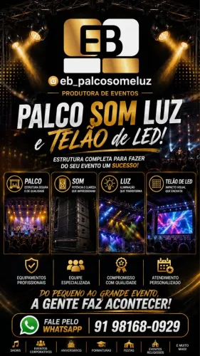 Palco Som Iluminação Telão para shows e eventos