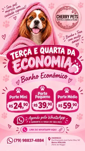  Banho e Tosa em Aracaju - Promoção Terça e Quarta da Economia! atalaia/farolandia 