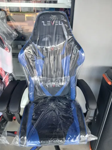 CADEIRA GAMER LEVEL AZUL DE R$712,00 A VISTA OU 12X DE R$62,50 NO CARTÃO 