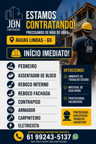 CONTRATAÇÃO MÃO DE OBRA - ÁGUAS LINDAS