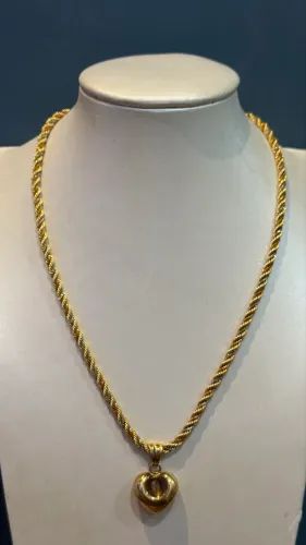 Cordão baiano tricolor ouro 18k 40cm