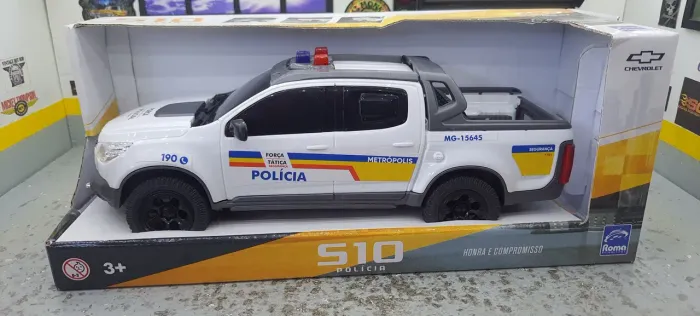 Miniatura viatura pickup S10 Polícia MG - Roma brinquedos