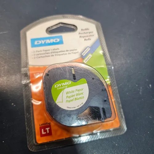 Rolo de etiquetas brancas Dymo<br>LetraTag com 2 unidades