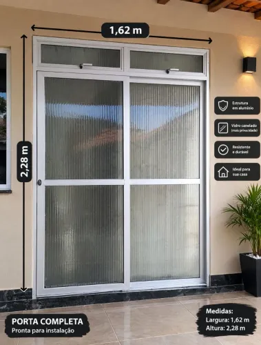 Vendo porta alumínio 650 reais e  usada mais perfeito estado 