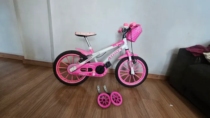Bicicleta Aro 16 Feminino Athor Baby Lux Princess Com Cesta<br>