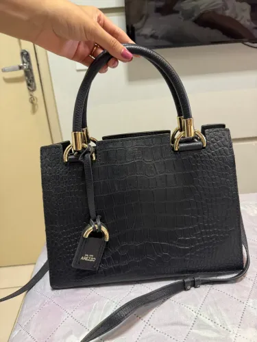 Bolsa Preta Arezzo Média Luxo Com Alça Regulável