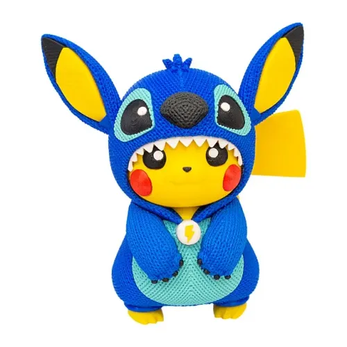 Boneco Pikachu Stitch 18cm 3D Colecionável Decoração Geek