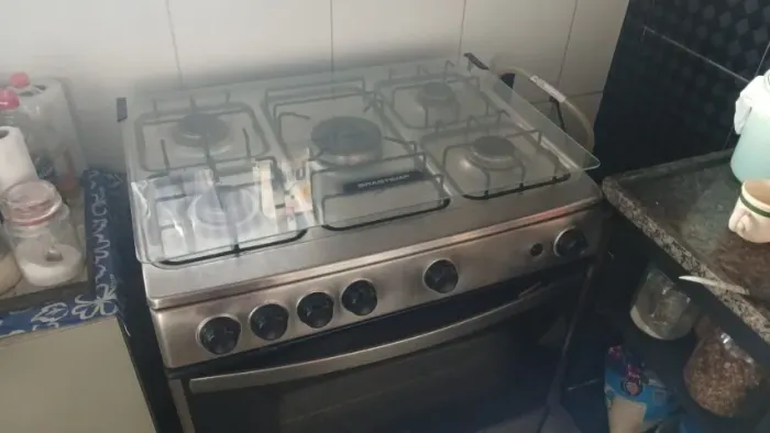 Fogão 5 bocas Brastemp aço inox