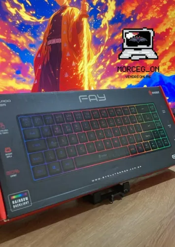 Teclado Gamer Evolut Fay Eg211 60% Backlight Luz Rainbow Rgb Cor Preto