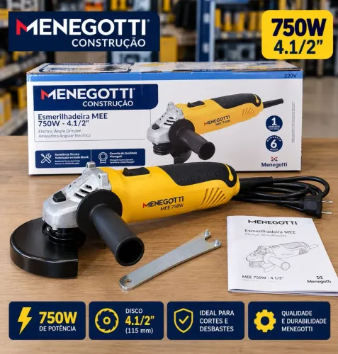 Esmerilhadeira Menegotti 750w 4.1/2" 