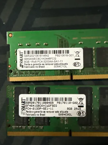 MEMÓRIA RAM 16GB NOTEBOOK SMART - 2x8GB
