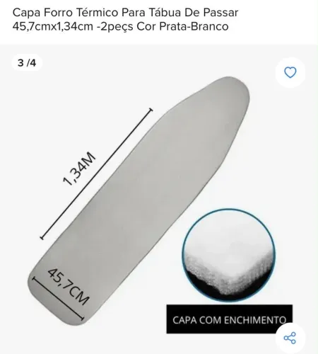Capa forro térmico para tábua de passar