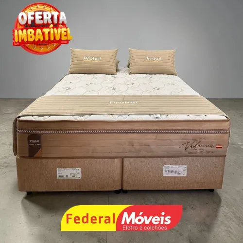 Cama Box Casal Queen 1,58m Probel Colchão e Base - Chama no WhatsApp