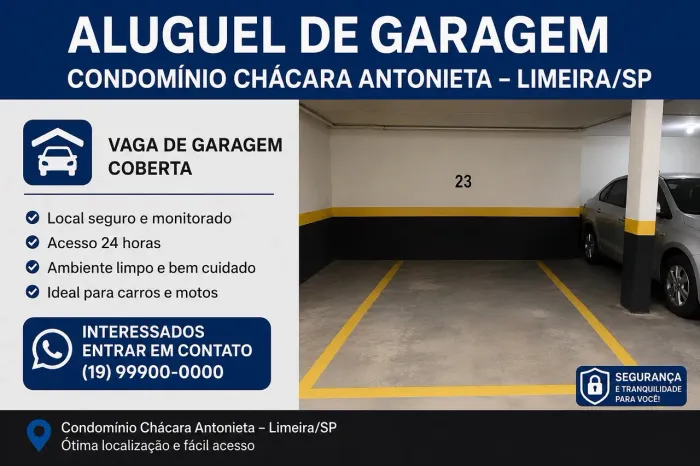 Vaga na garagem em condominio