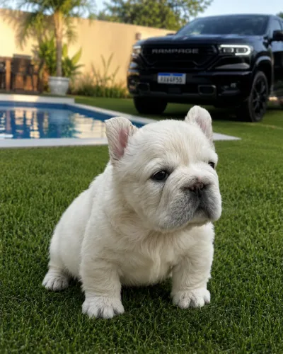 Bulldog Francês Fluffy com Big rope