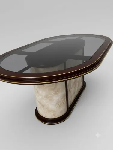 Mesa de jantar com 6 cadeiras, balcão e espelho