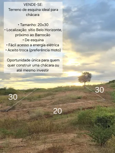 Terreno de esquina para chácara