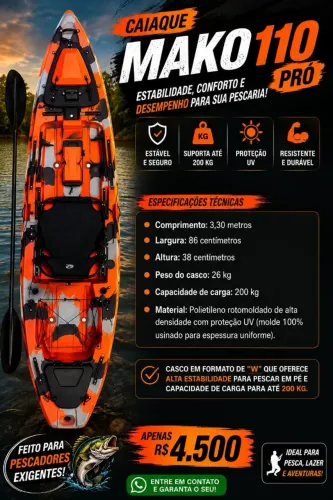 Caiaque de pesca mako 110 pro