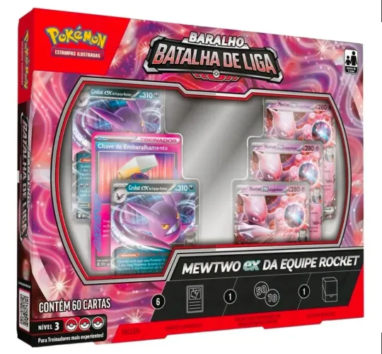 Box Pokemon Baralho De Batalha Mewtwo Ex Equipe Rocket Português