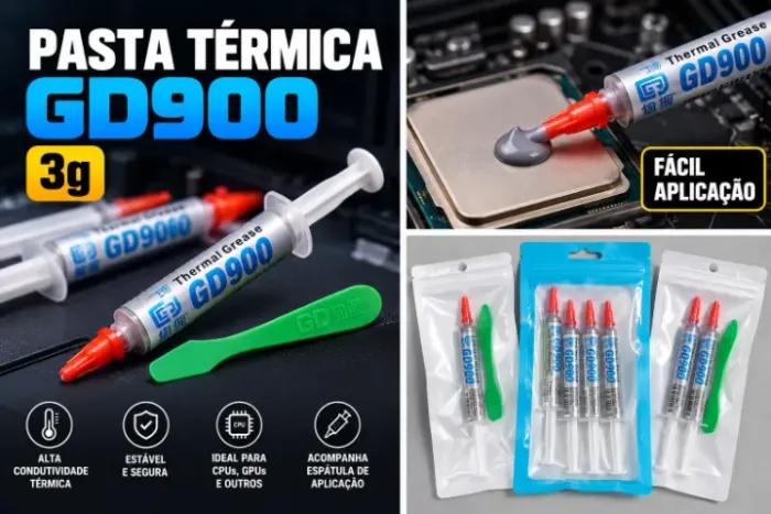 Pasta Térmica 3G Seringa GD900 4.9W/m-K Para CPU e GPU