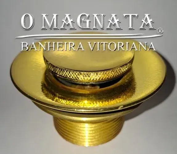 Válvula de Fundo com tampa de rosca, Dourada para Banheira