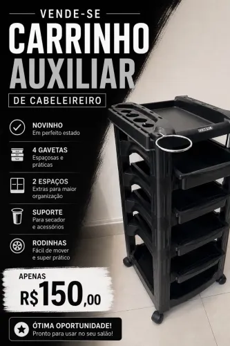 Carrinho Auxiliar - Cabeleireiro Cabeleireira