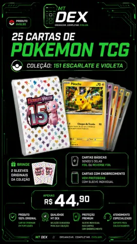 Pokemon TCG - 25 Cartas avulsas - Coleção: 151 - Escarlate e Violeta