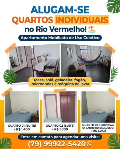 Aluguel de quartos - Rio Vermelho.