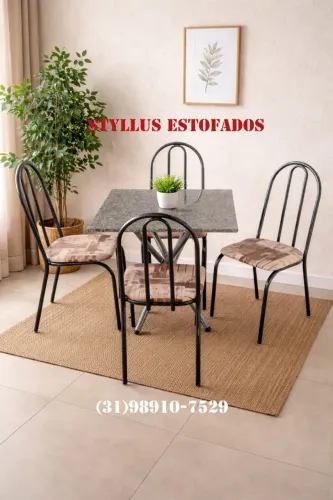 Mesa tubular para cozinha com 4 cadeiras
