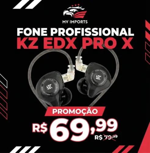 Fone Profissional Kz Edx Pro X Com Microfone Sem Microfone