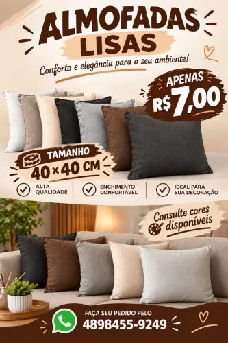 Almofadas cheias apenas 7 reais 