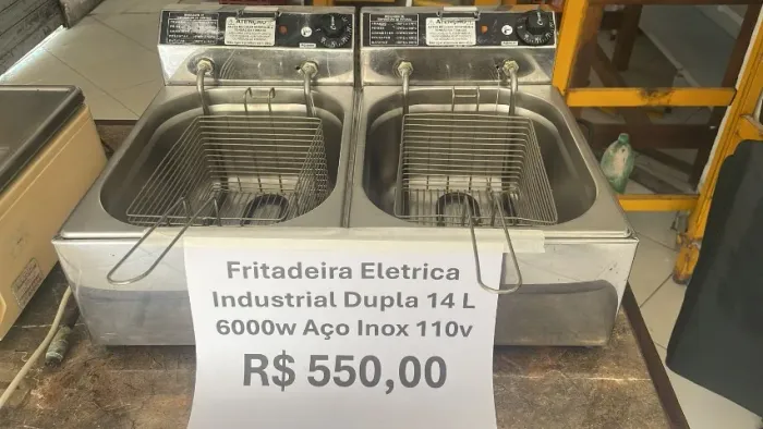 Fritadeira Eletrica Industrial Dupla 14L 6000w Aço Inox 110v