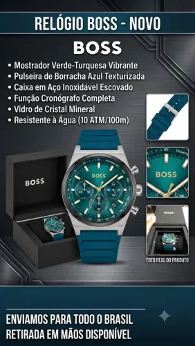 RELOGIO HUGO BOSS VERDE-TURQUESA ( ORIGINAL )