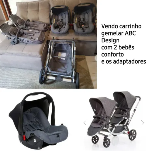 Carrinho de bebê gemelar