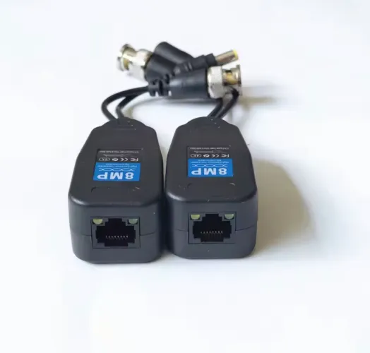 Balun Passivo 4K 1CH RJ45 para CFTV BNC - Vídeo e Alimentação