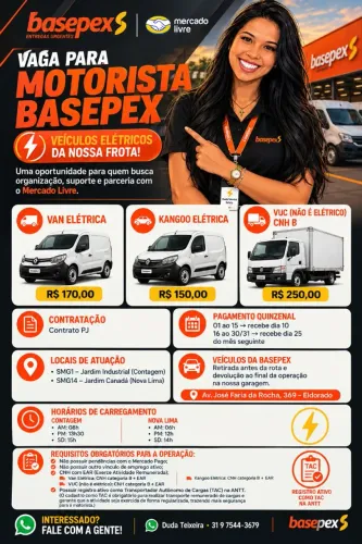 VAGA PARA MOTORISTAS CNH B/EAR