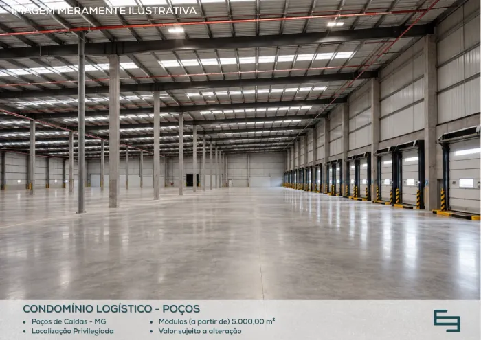 Galpão de até 15.000 m² para implantação em condomínio logístico - Poços de Caldas/MG