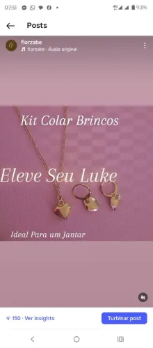 Kit corrente e brincos