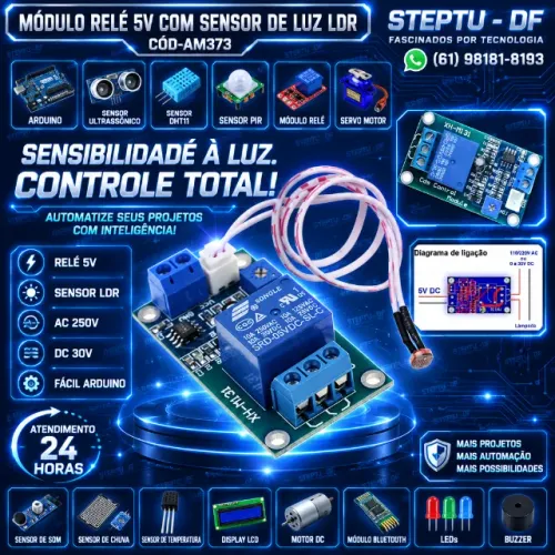 COD-AM373 Módulo Relé 5v Com Sensor De Luz Ldr Arduino Automação Robotica