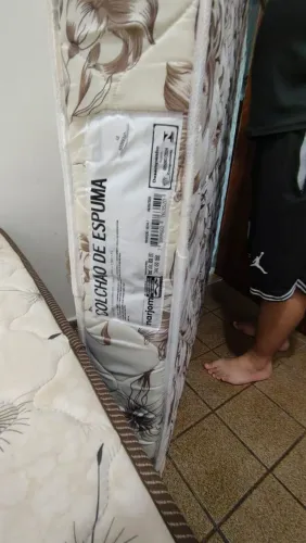 Cama box casal + colchão casal marrom espuma