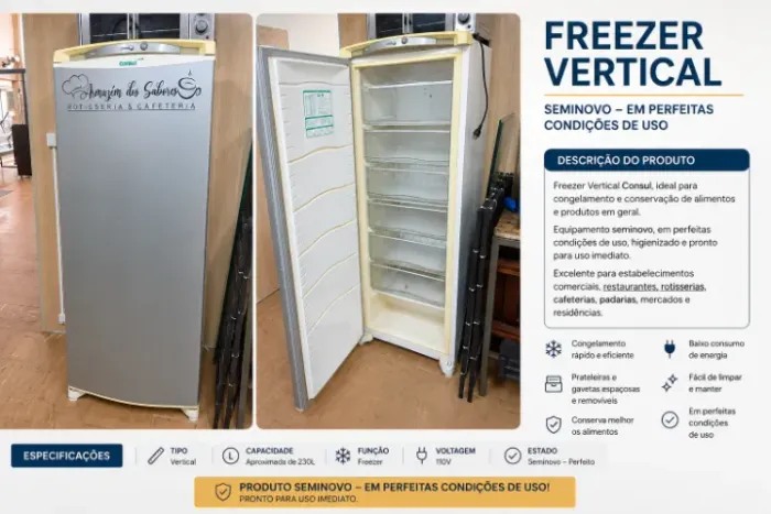 Freezer Vertical Consul Seminovo - Excelente Estado - Ideal para Comércio e Residência
