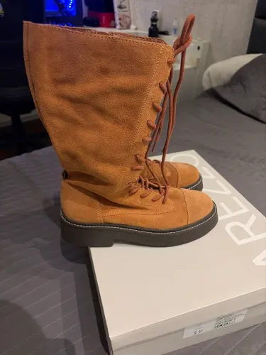 Bota arrezo 36 marrom de camurça