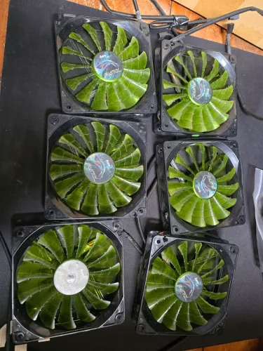 Kit com 6 Fans aerocool shark verde