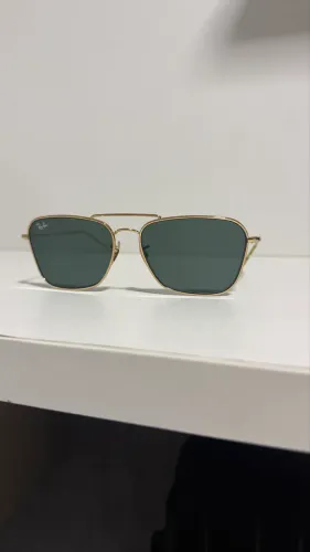 Óculos Ray-Ban Caravan RB3136 Dourado Lente Verde G-15 Original