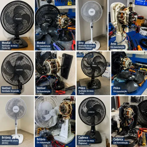 Conserto de ventiladores e eletro de porte pequeno