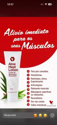 Loção Heat Lotion da Forever Living Products.